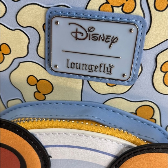 Loungefly Disney Breakfast Waffle Mickey scented blue mini backpack bag purse - Picture 9 of 9